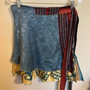 Darn Good Yarn Sari mini wrap skirt